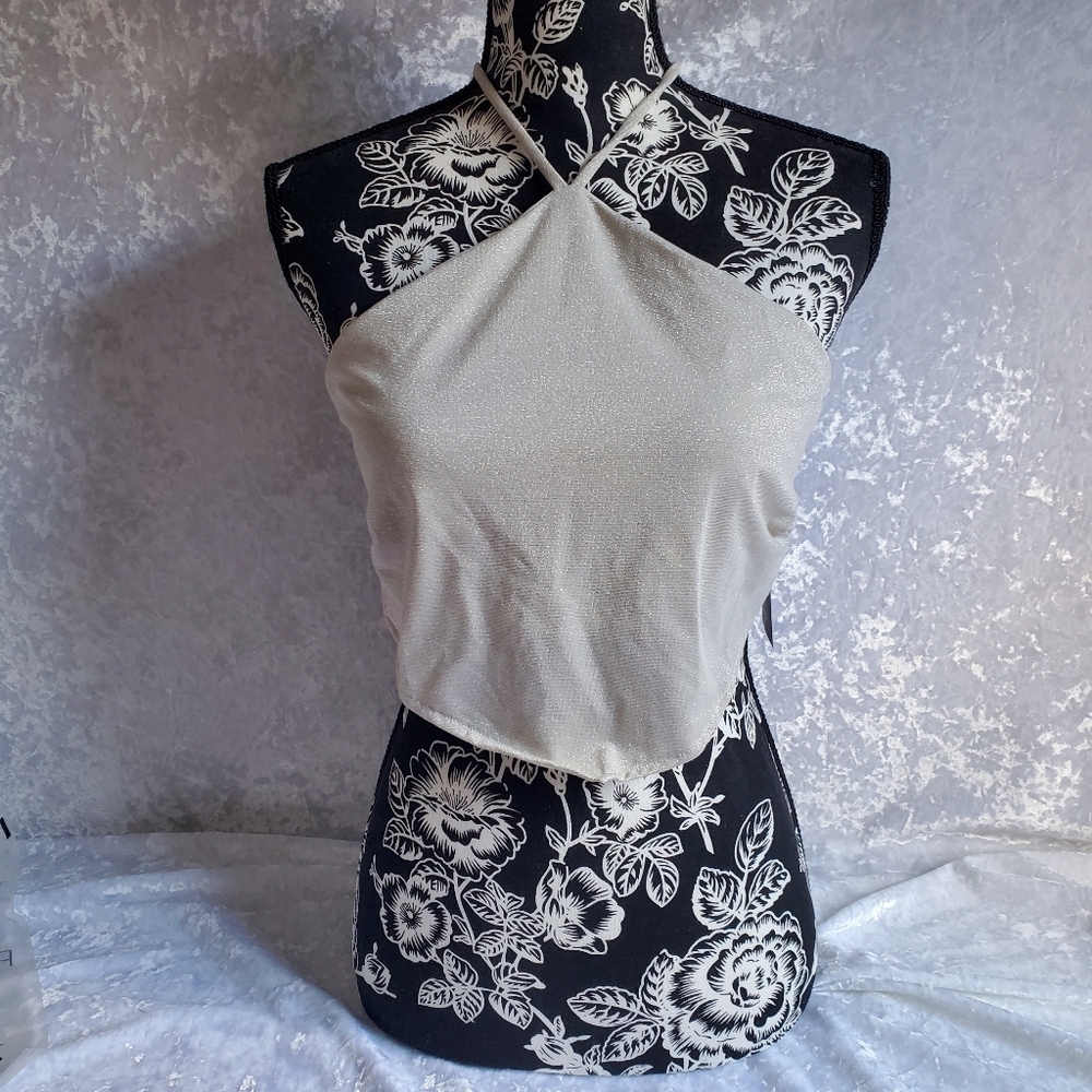🍇NWT Metallic Halter Top